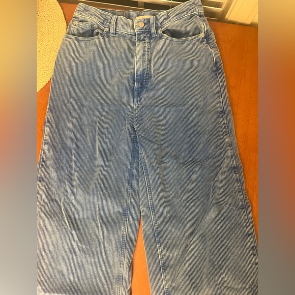 BDG Blue High Rise Corduroy Wide Leg Jeans Urban Outfitters Sz 27 - Picture 3 of 6